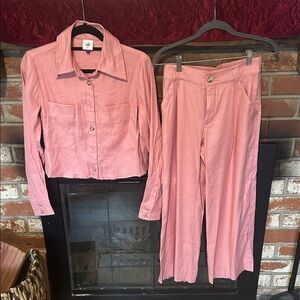 CAbi Pink Pants and Jacket Set